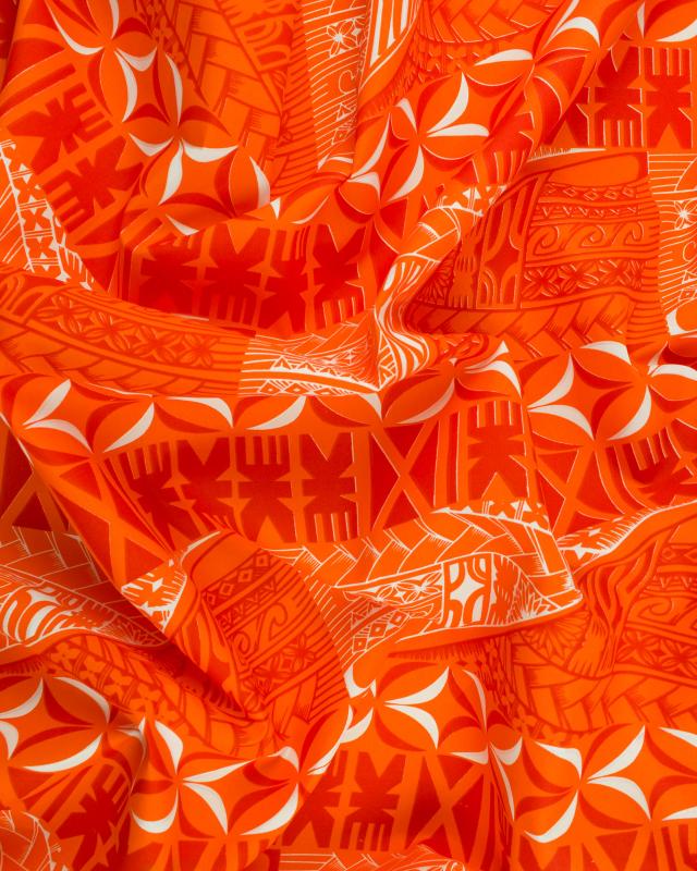 Polynesian fabric ATUA Orange - Tissushop